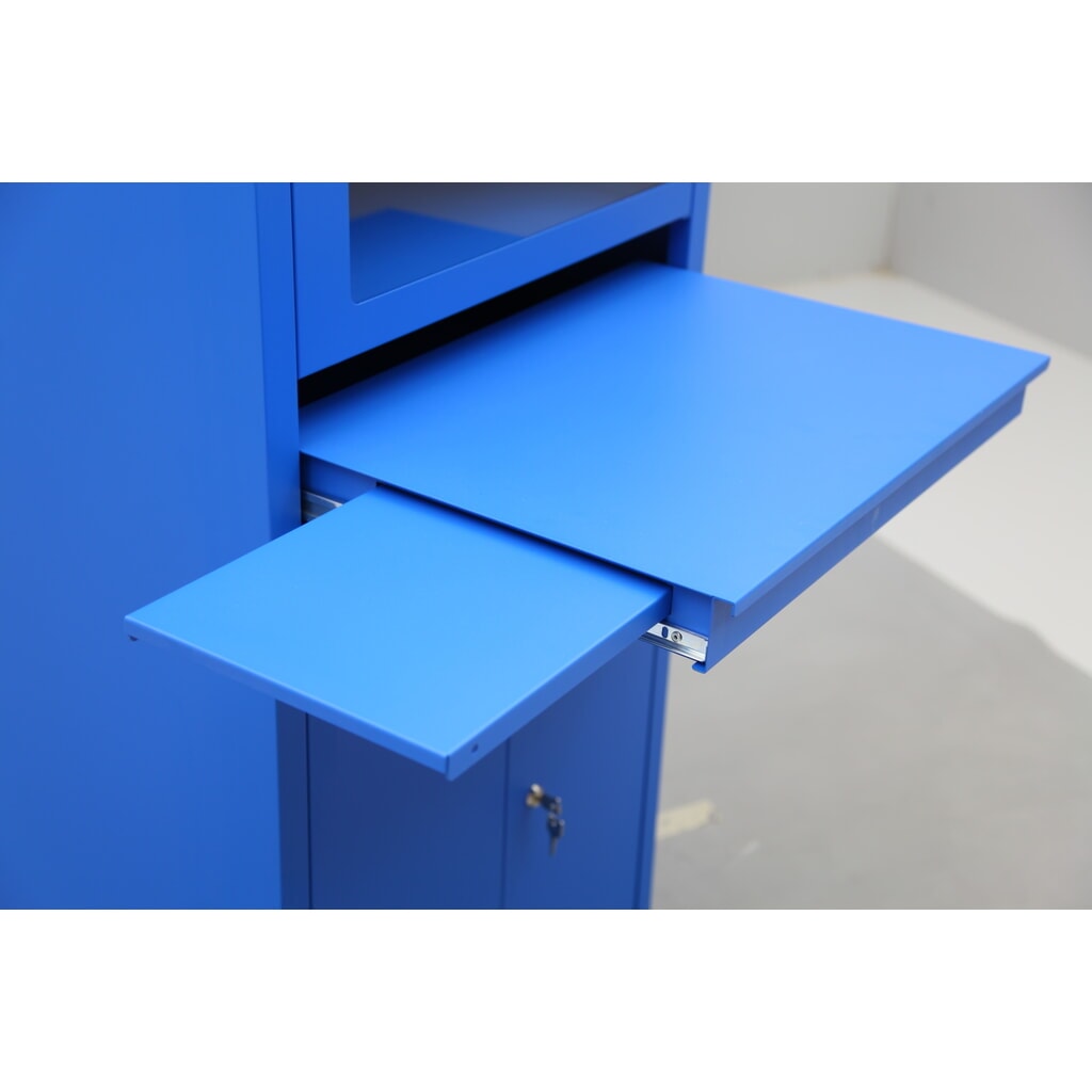 Zdjęcie produktu nr 6: Mobilna szafa komputerowa HEMMDAL HCS-1, wys. x szer. x gł. 1750 x 650 x 550 mm, kolor niebieski gencjanowy
