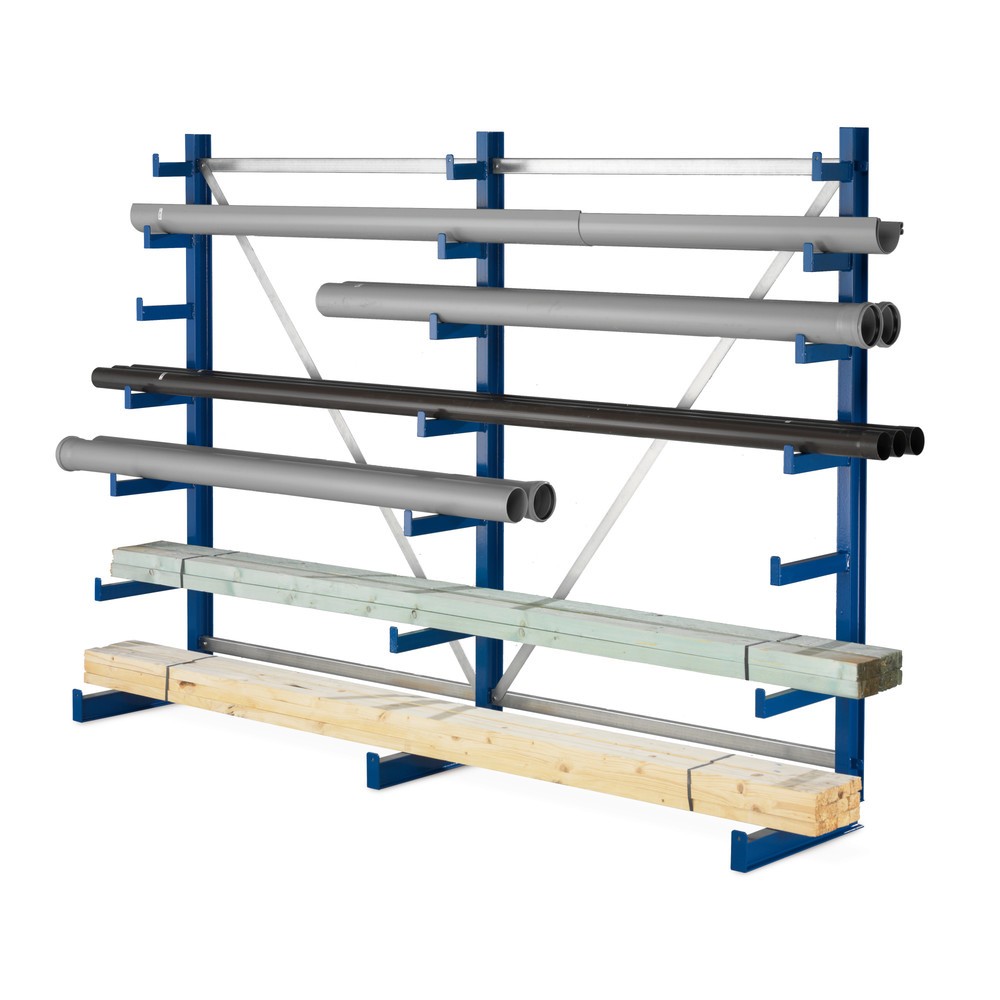 Obraz produktu: Regał dłużycowy META, jednostronny, nośność 150 kg, 3 stojaki