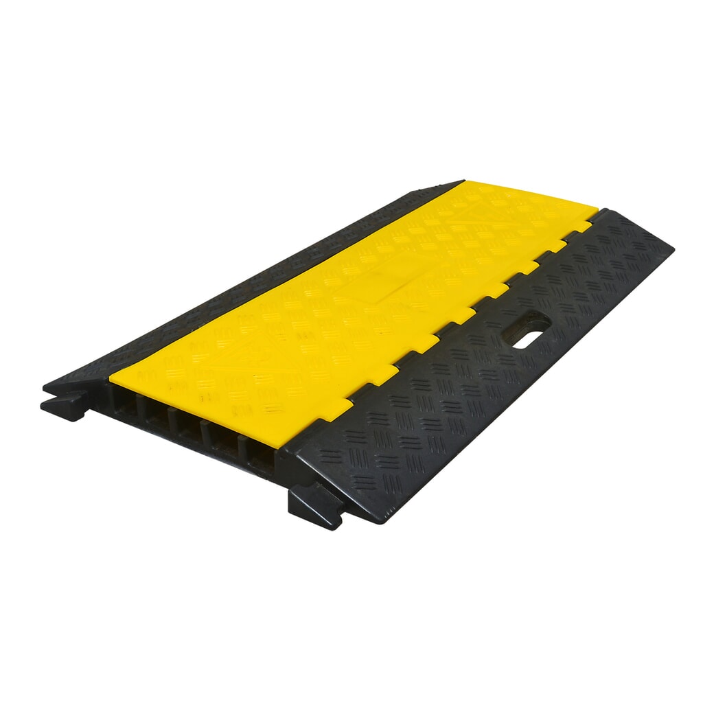 Zdjęcie produktu: Most kablowy z 5 kanałami, montaż wtykowy, wys. x szer. x gł. 50 x 900 x 500 mm, czarny/żółty
