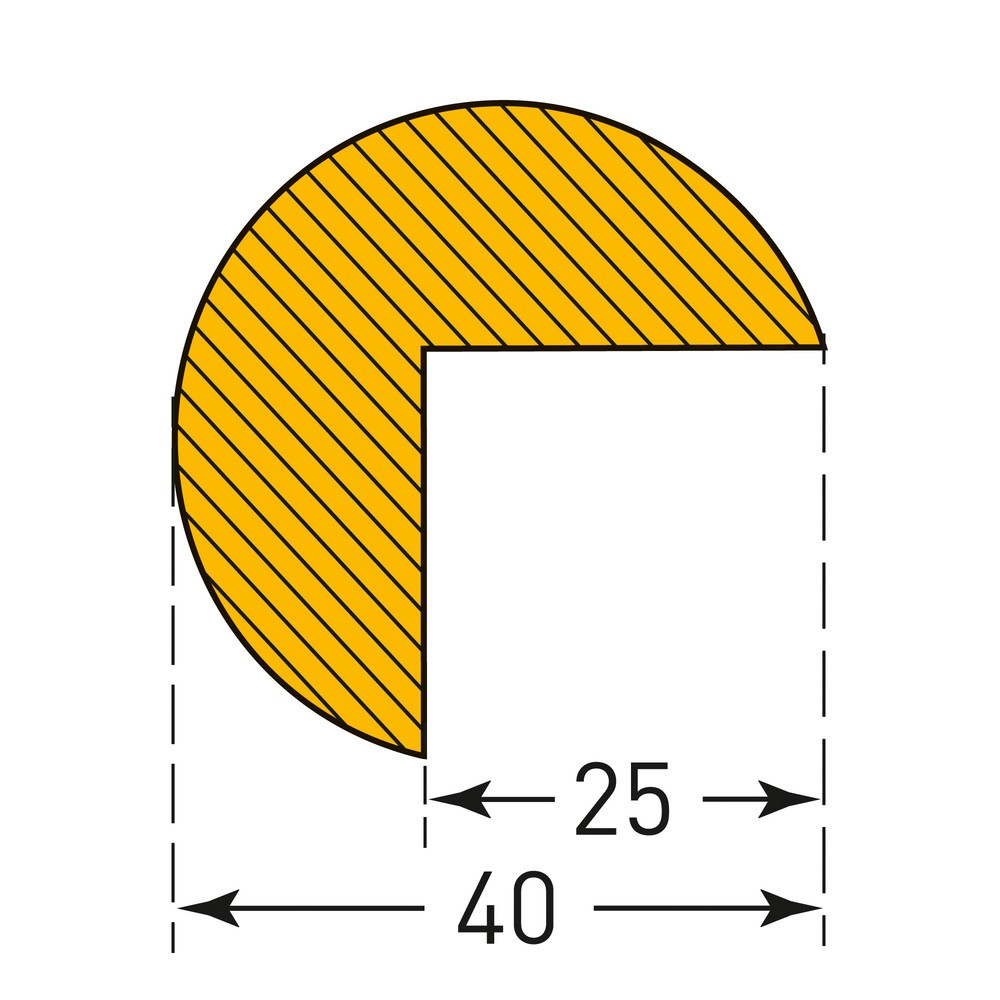 Zdjęcie produktu nr 5: Ochrona przed uderzeniami do krawędzi MORAVIA, kształt okręgu, samoprzylepna, wys. x szer. 40 x 40 mm, długość 5 m