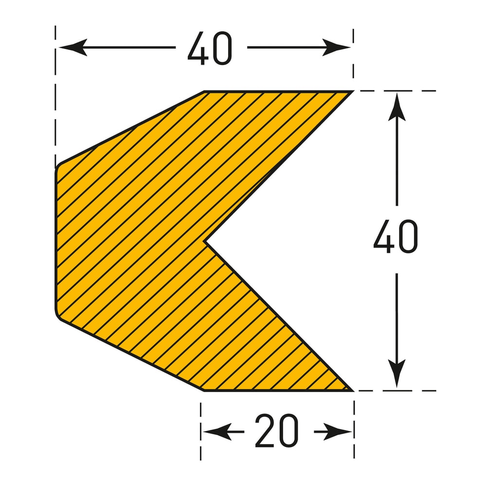 Ochrona przed uderzeniami do krawędzi MORAVIA, kształt trapezu, magnetyczna, wys. x szer. 40 x 40 mm, długość 1 m Zdjęcie produktu nr 4: Ochrona przed uderzeniami do krawędzi MORAVIA, kształt trapezu, magnetyczna, wys. x szer. 40 x 40 mm, długość 1 m