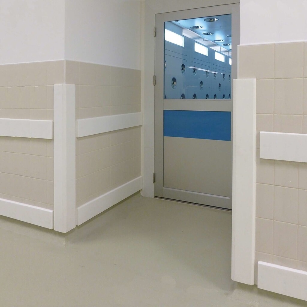 Zdjęcie produktu nr 5: Zabezpieczenie przed uderzeniem MORAVIA do ścian, do montażu, wys. x szer. 150 x 20 mm, długość 2060 mm, kolor biały