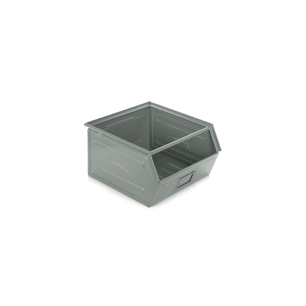 Zdjęcie produktu nr 1: Otwarty pojemnik magazynowy z blachy stalowej, wys. x szer. x gł. 300 x 450 x 520 mm, kolor szary popielaty, 6 szt./opakowanie