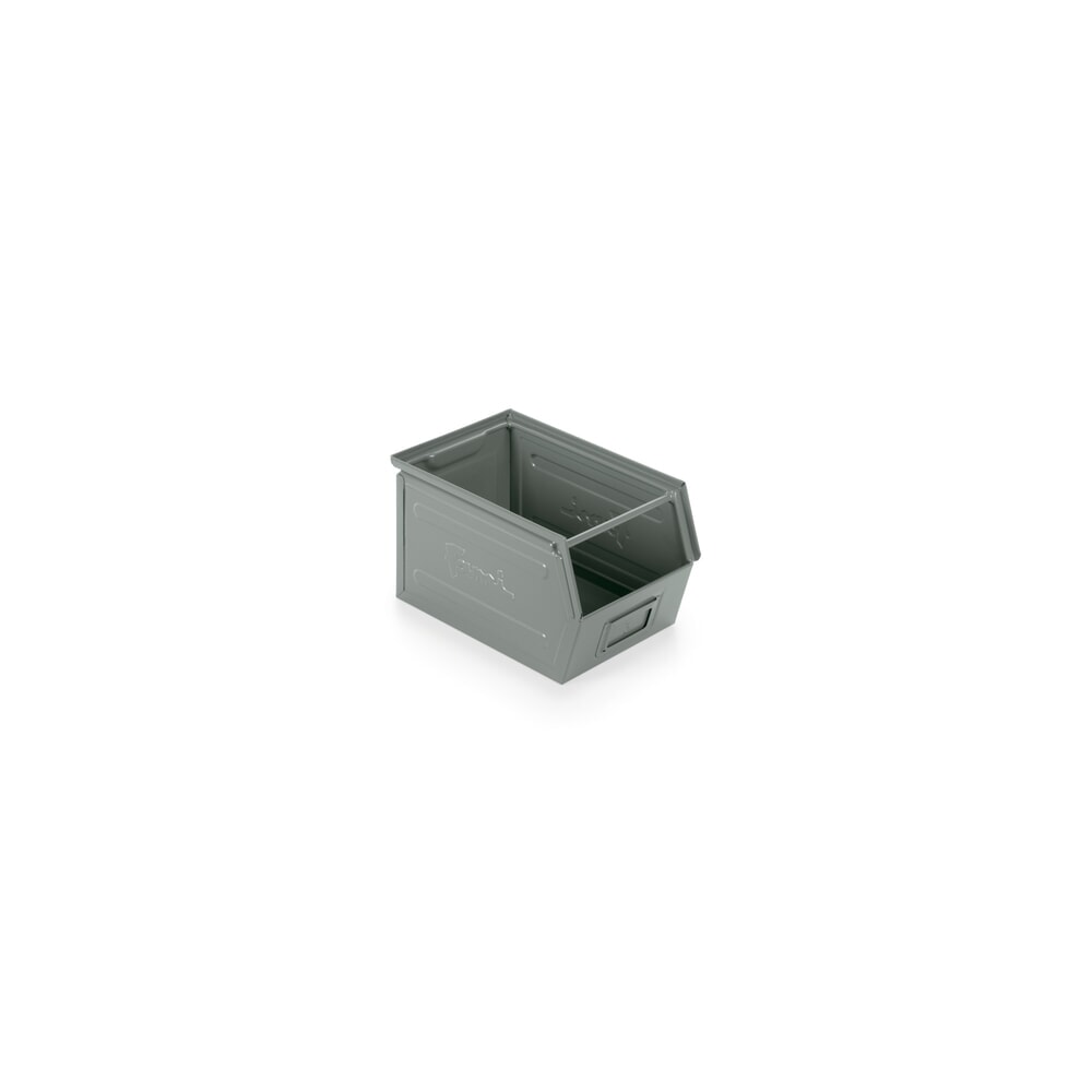 Zdjęcie produktu nr 1: Otwarty pojemnik magazynowy z blachy stalowej, wys. x szer. x gł. 200 x 200 x 350 mm, kolor szary popielaty, 8 szt./opakowanie