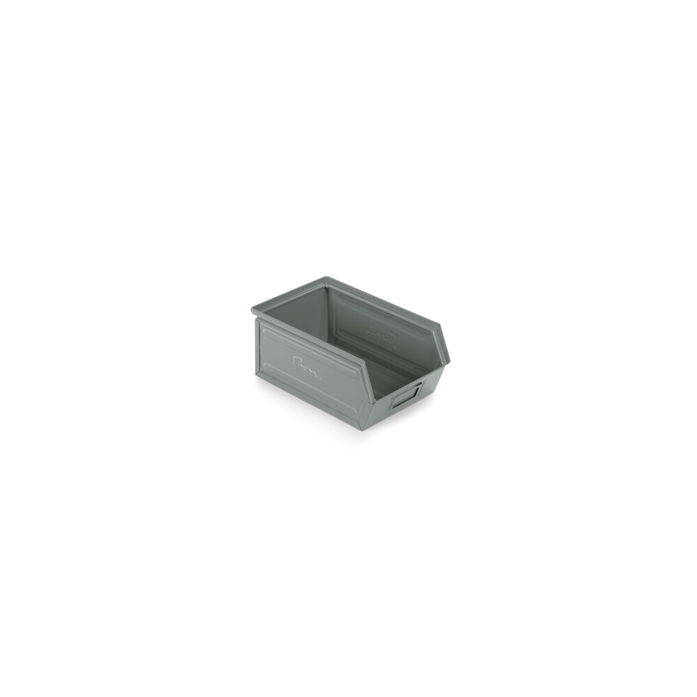 Zdjęcie produktu nr 1: Otwarty pojemnik magazynowy z blachy stalowej, wys. x szer. x gł. 145 x 200 x 350 mm, kolor szary popielaty, 10 szt./opakowanie