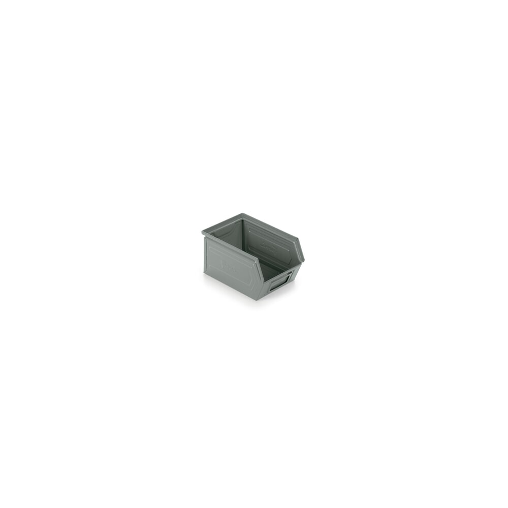 Zdjęcie produktu nr 1: Otwarty pojemnik magazynowy z blachy stalowej, wys. x szer. x gł. 130 x 140 x 230 mm, kolor szary popielaty, 20 szt./opakowanie