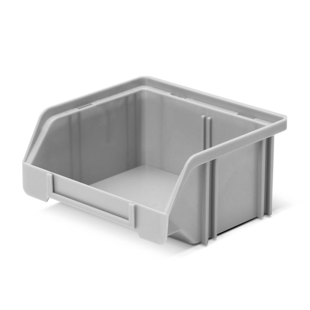 Obraz produktu: Otwarte pojemniki magazynowe z polistyrenu, wys. × szer. × gł. 45 × 105 × 85 mm, szare
