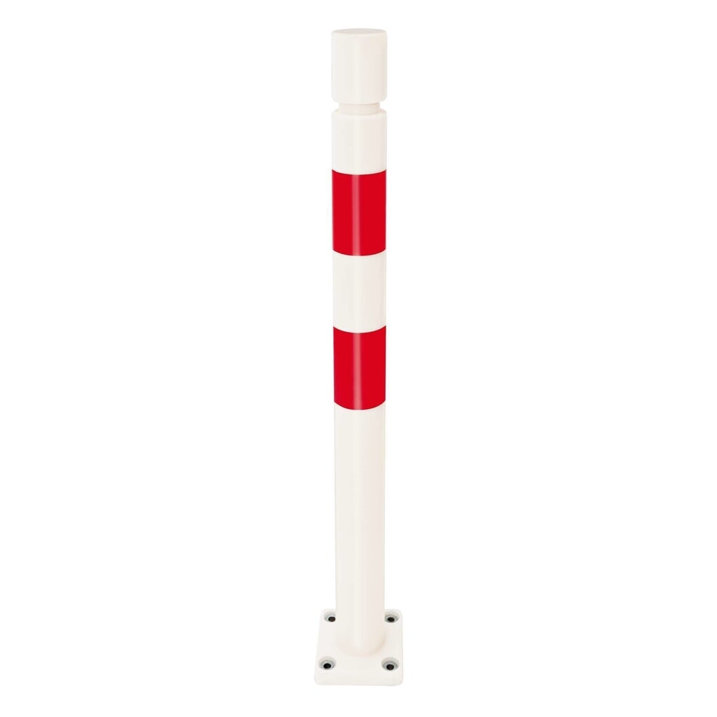 Zdjęcie produktu: Pachołek przeciwuderzeniowy MORAVIA FLEX, z TPU, do montażu za pomocą kołków, wys. x Ø 1000 x 80 mm, czerwono-biały