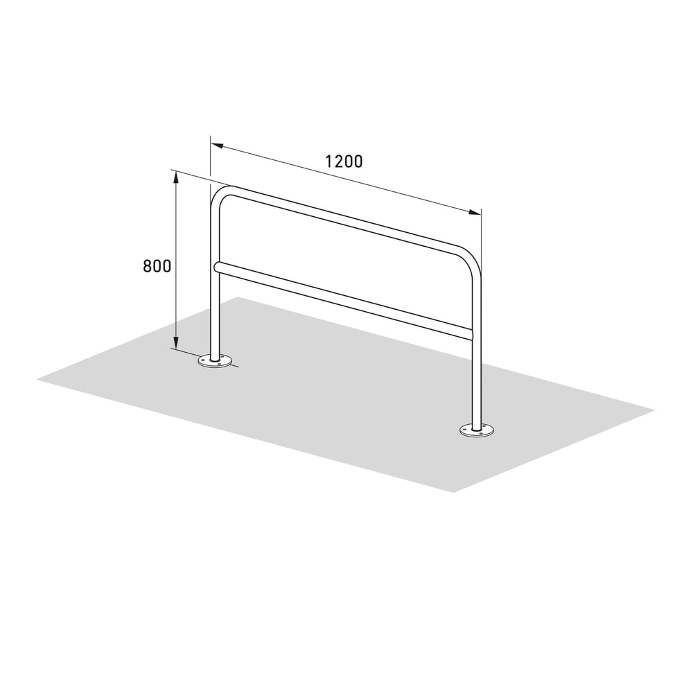 Zdjęcie produktu nr 8: Pałąk podporowy z rurką kolanową, do wkręcania, długość 1500 mm