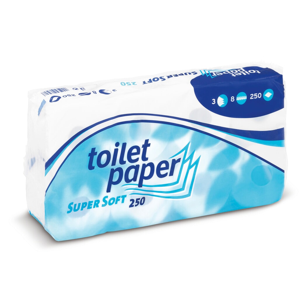 Standardowy 3-warstwowy papier toaletowy - 72 rolki po 250 arkuszy Zdjęcie produktu nr 2: Standardowy 3-warstwowy papier toaletowy - 72 rolki po 250 arkuszy