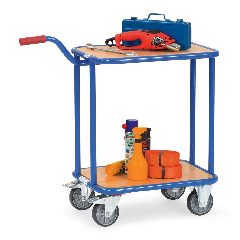 Piętrowy transporter z uchwytem fetra®, z drewnianymi podłogami, 2 poz. po 600 × 450 mm Zdjęcie produktu nr 2: Piętrowy transporter z uchwytem fetra®, z drewnianymi podłogami, 2 poz. po 600 × 450 mm