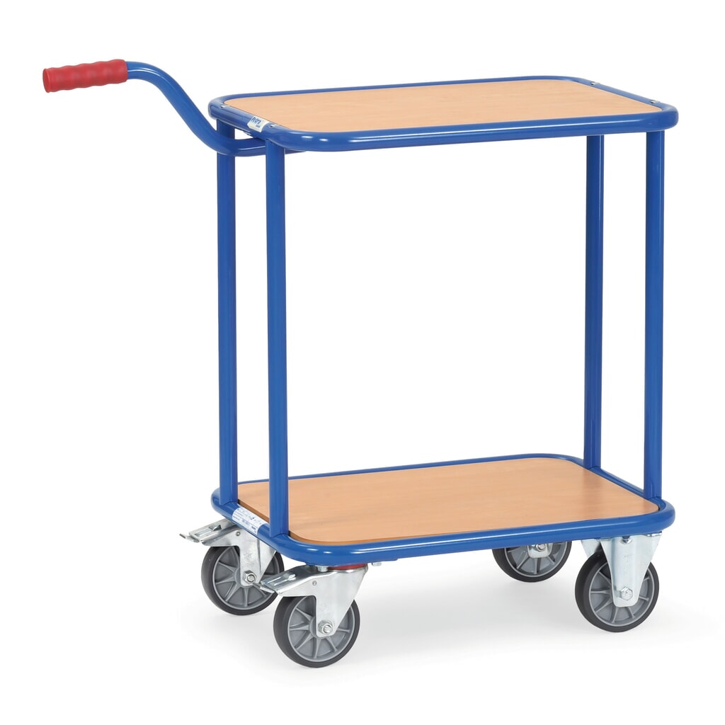 Piętrowy transporter z uchwytem fetra®, z drewnianymi podłogami, 2 poz. po 600 × 450 mm Zdjęcie produktu nr 1: Piętrowy transporter z uchwytem fetra®, z drewnianymi podłogami, 2 poz. po 600 × 450 mm