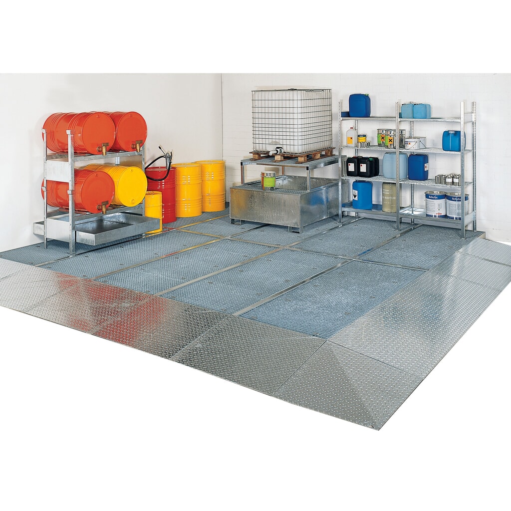 Zdjęcie produktu nr 2: Płaska wanna ociekowa ze stali, udźwig 6 500 kg/m², wys. x szer. x gł. 118 x 500 x 2500 mm