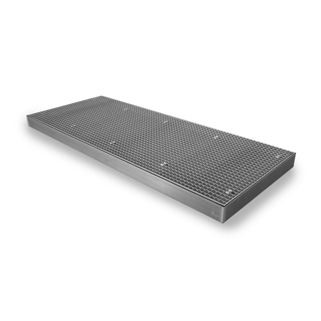 Płaska wanna ociekowa ze stali, udźwig 6 500 kg/m², wys. x szer. x gł. 118 x 1000 x 2500 mm Zdjęcie produktu: Płaska wanna ociekowa ze stali, udźwig 6 500 kg/m², wys. x szer. x gł. 118 x 1000 x 2500 mm
