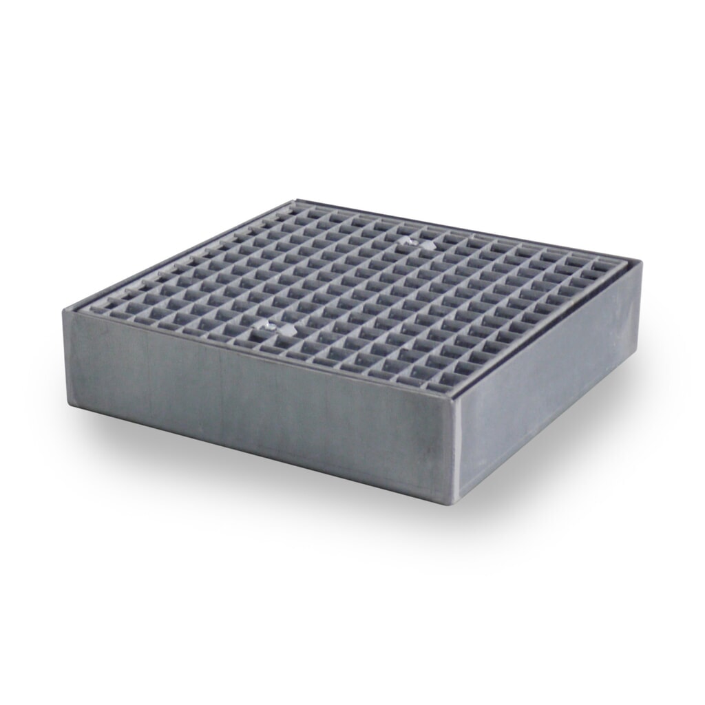 Płaska wanna ociekowa ze stali, udźwig 6500 kg/m², wys. x szer. x gł. 118 x 500 x 500 mm Zdjęcie produktu: Płaska wanna ociekowa ze stali, udźwig 6500 kg/m², wys. x szer. x gł. 118 x 500 x 500 mm