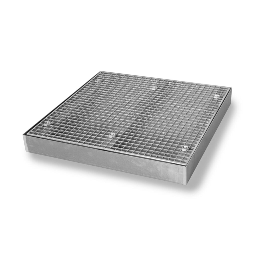 Płaska wanna ociekowa ze stali, udźwig 6 500 kg/m², wys. x szer. x gł. 118 x 1000 x 1000 mm Zdjęcie produktu: Płaska wanna ociekowa ze stali, udźwig 6 500 kg/m², wys. x szer. x gł. 118 x 1000 x 1000 mm