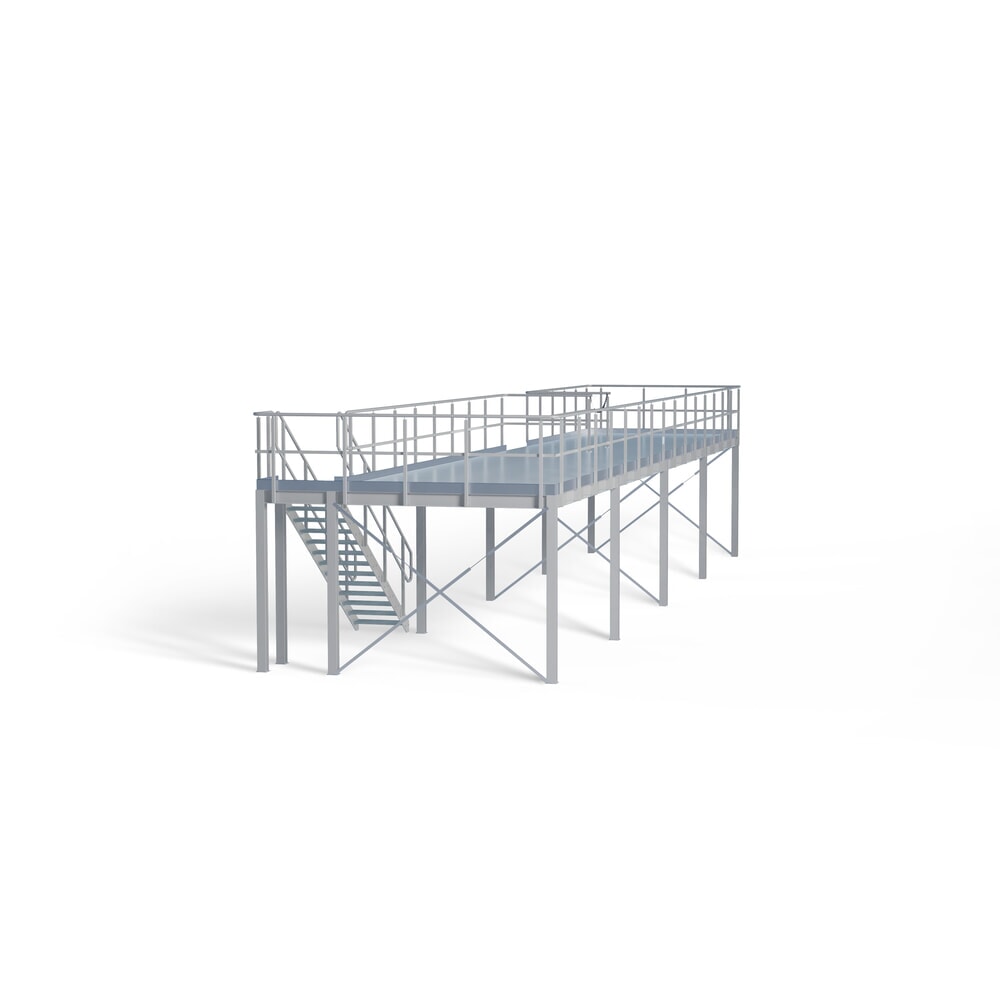 Platforma schodowa dla systemu modułowego platformy magazynowej, wyjście na lewo, jasnoszary Obraz produktu: Platforma schodowa dla systemu modułowego platformy magazynowej, wyjście na lewo, jasnoszary