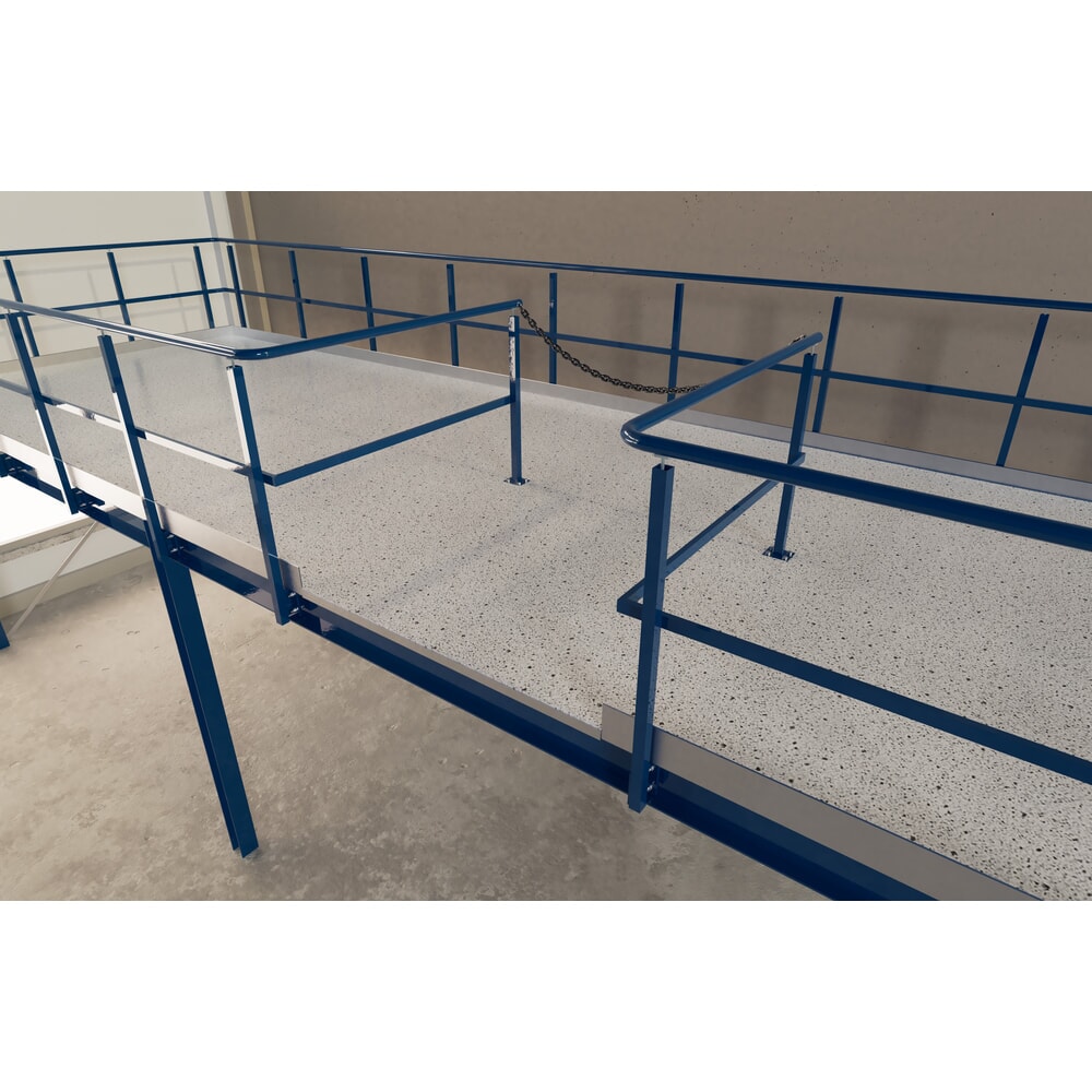 Zdjęcie produktu nr 7: Platforma schodowa dla systemu modułowego platformy magazynowej, wyjście na prawo, niebieski gencjanowy