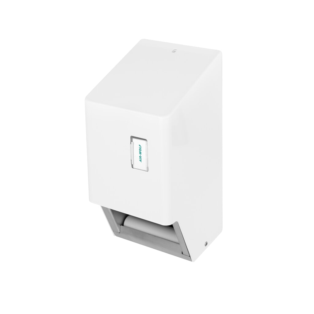 Podajnik papieru toaletowego Air-Wolf na 2 x rolkę do gospodarstw domowych, kolor biały Zdjęcie produktu nr 2: Podajnik papieru toaletowego Air-Wolf na 2 x rolkę do gospodarstw domowych, kolor biały