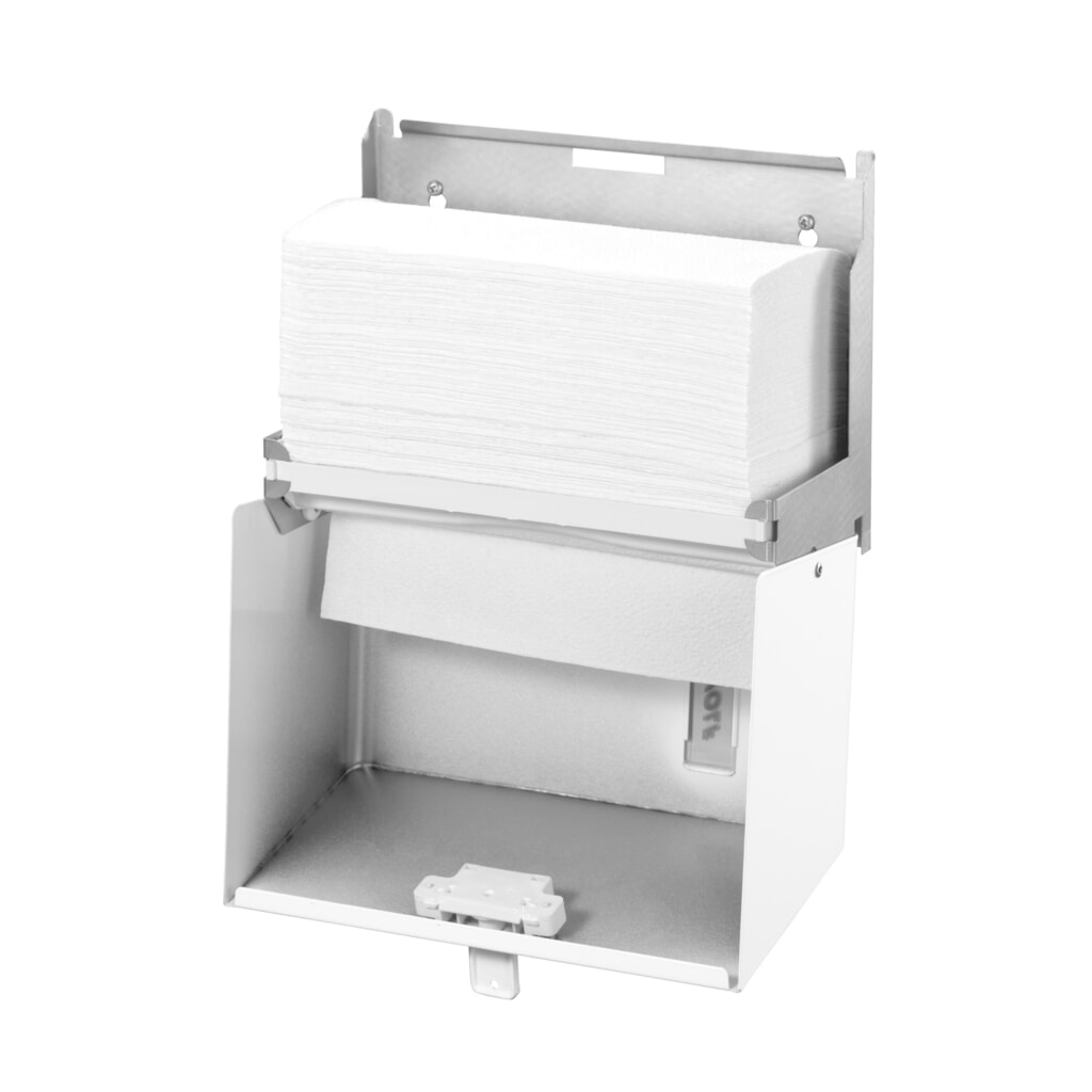 Zdjęcie produktu nr 2: Podajnik ręczników papierowych Air-Wolf serii Omega na ok. 300 ręczników papierowych, kolor biały