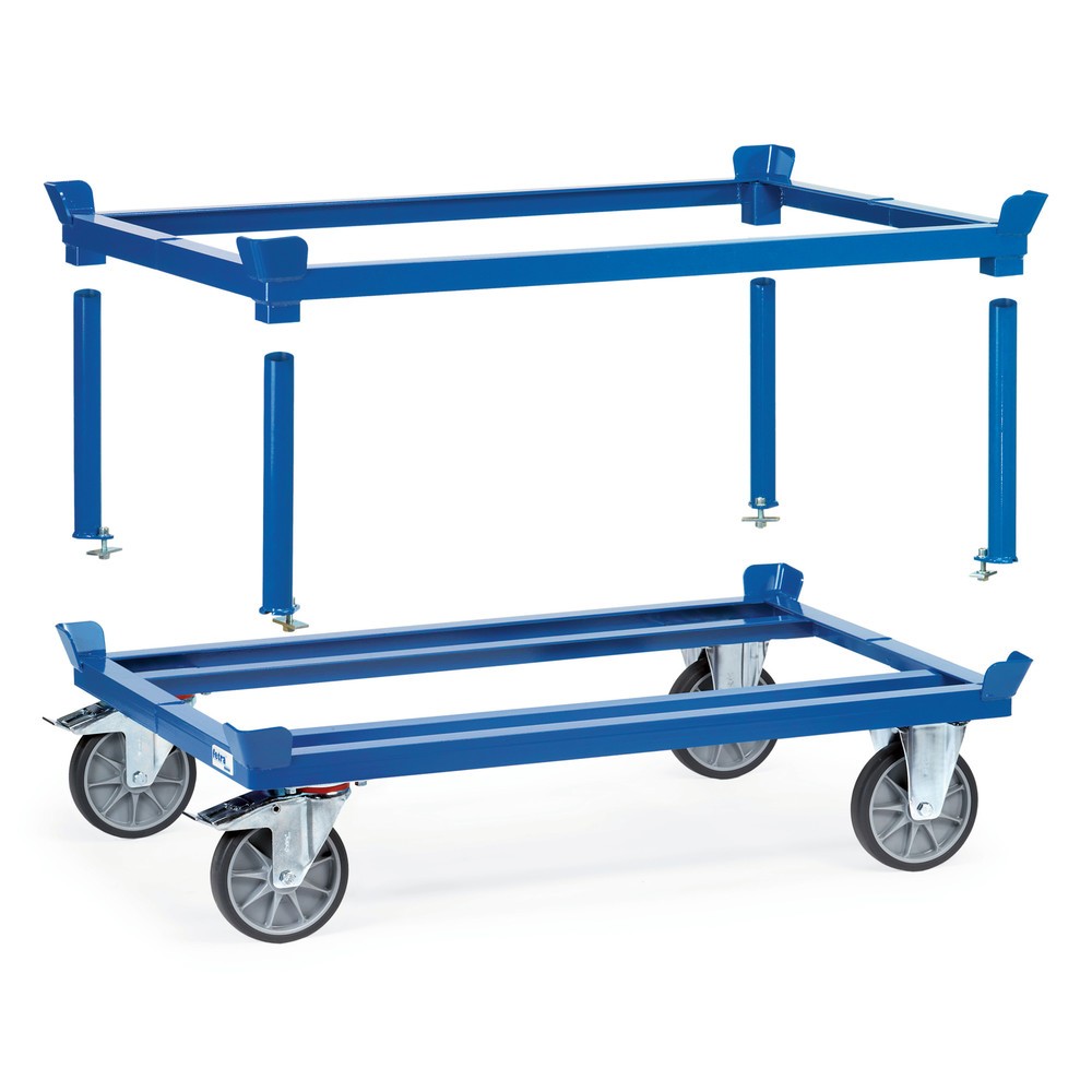 Zdjęcie produktu nr 3: Podwozie jezdne fetra® z narożnikami, udźwig 750 kg, do palet 1200 x 1000 mm, ogumienie TPE