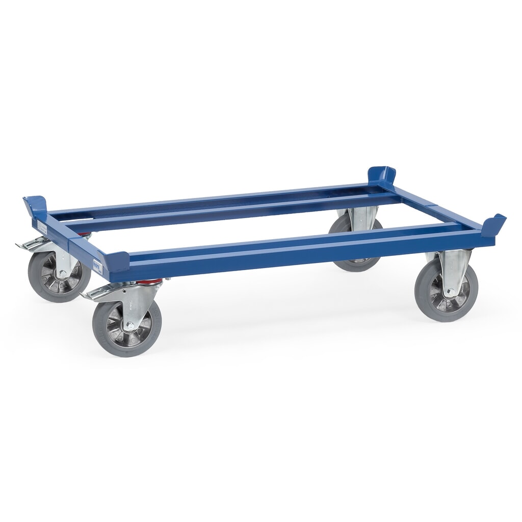 Zdjęcie produktu nr 1: Podwozie jezdne fetra® z narożnikami, udźwig 1000 kg, do palet 1200 x 1000 mm, ogumienie z elastycznej pełnej gumy