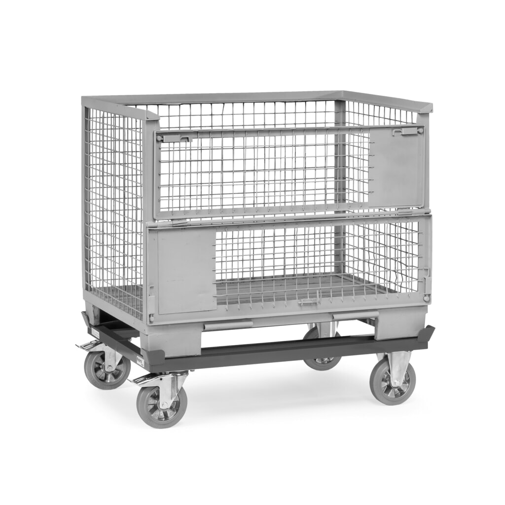 Zdjęcie produktu nr 3: Podwozie jezdne fetra® z narożnikami, udźwig 1000 kg, do palet 1200 x 1000 mm, ogumienie z elastycznej pełnej gumy
