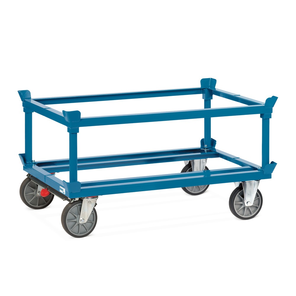 Zdjęcie produktu nr 3: Podwozie jezdne fetra® z narożnikami, udźwig 750 kg, do palet 1200 x 800 mm, ogumienie TPE, z centralnym hamulcem