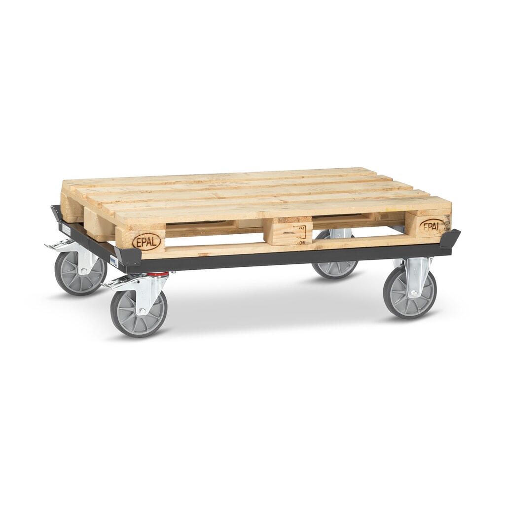 Podwozie jezdne fetra® z narożnikami, udźwig 750 kg, do palet 1200 x 800 mm, ogumienie TPE, kolor antracytowy szary Zdjęcie produktu nr 3: Podwozie jezdne fetra® z narożnikami, udźwig 750 kg, do palet 1200 x 800 mm, ogumienie TPE, kolor antracytowy szary