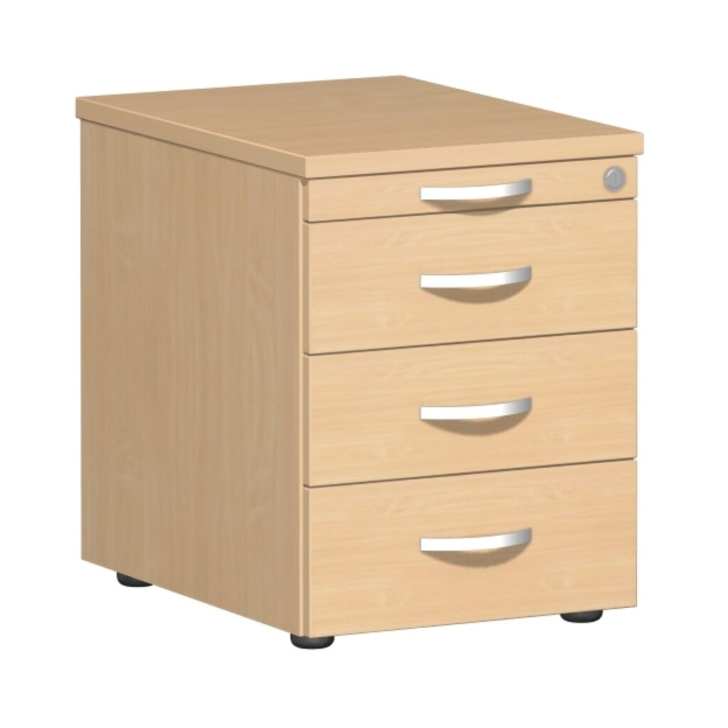 Zdjęcie produktu: Pojemnik na kółkach Lissabon, wys. × szer. × gł. 566 × 600 × 430 mm, 3 wkłady z tworzywa sztucznego, buk