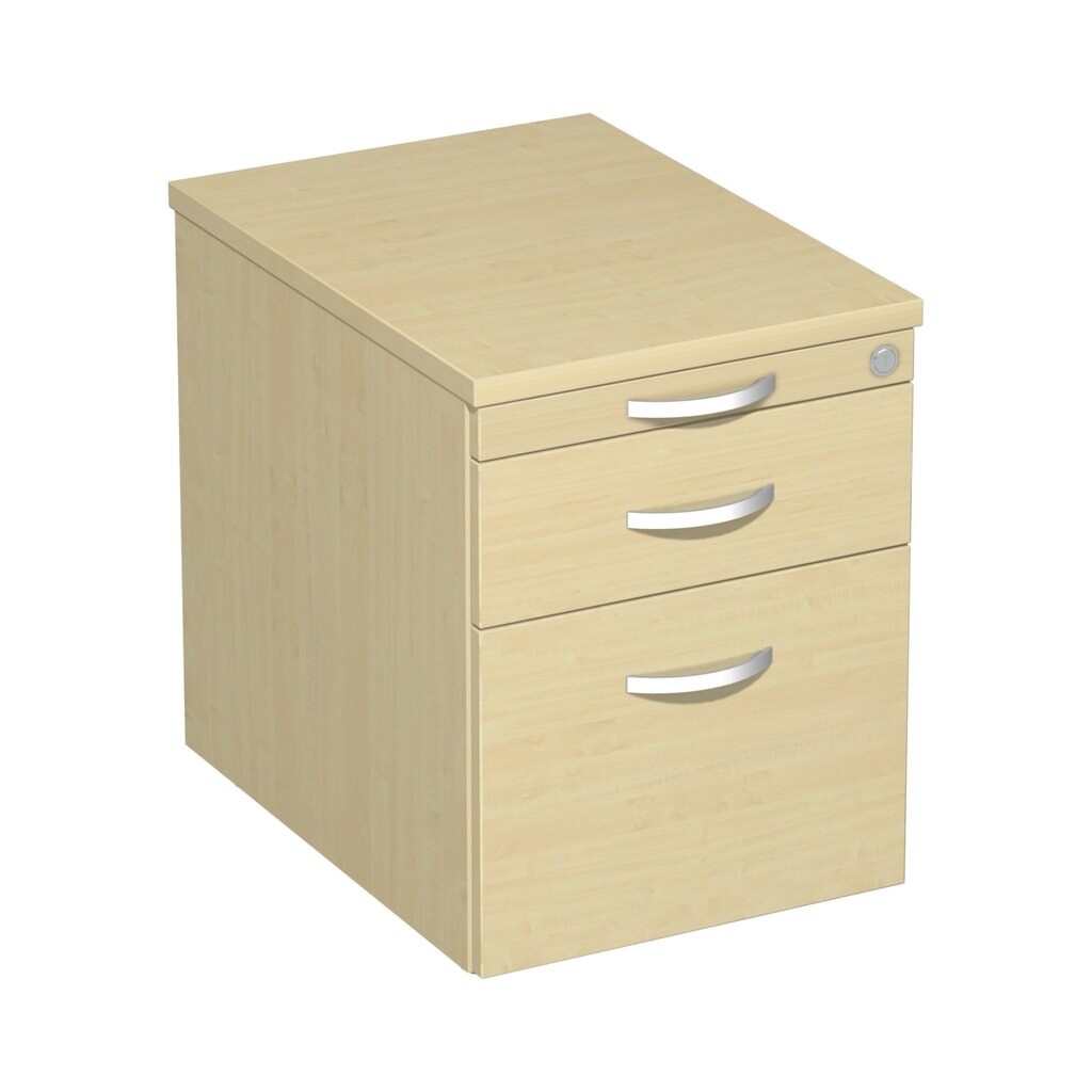 Zdjęcie produktu: Pojemnik na kółkach Lissabon z wiszącymi teczkami, wys. × szer. × gł. 566 x 600 x 430 mm, wkłady z tworzywa sztucznego, klon