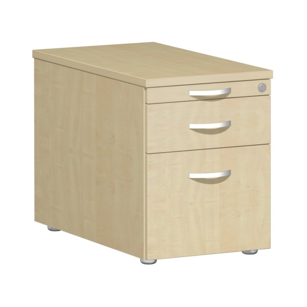 Obraz produktu: Pojemnik na kółkach Lissabon z wiszącymi teczkami, wys. × szer. × gł. 566 x 800 x 430 mm, wkłady z metalu, klon