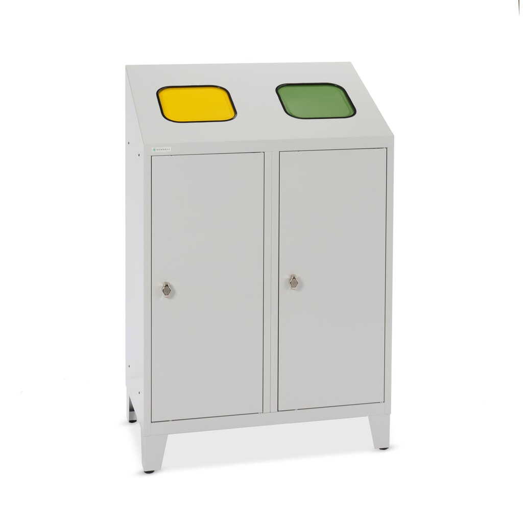 Pojemnik na odpadki do recyklingu HEMMDAL Duo, z 2 uchwytami na worki, po 120 litrów każdy Zdjęcie produktu: Pojemnik na odpadki do recyklingu HEMMDAL Duo, z 2 uchwytami na worki, po 120 litrów każdy