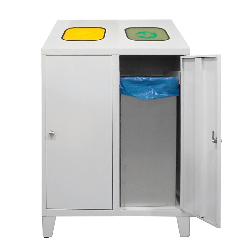 Zdjęcie produktu nr 2: Pojemnik na odpadki do recyklingu HEMMDAL Duo, z 2 pojemnikami wewnętrznymi, po 120 litrów każdy