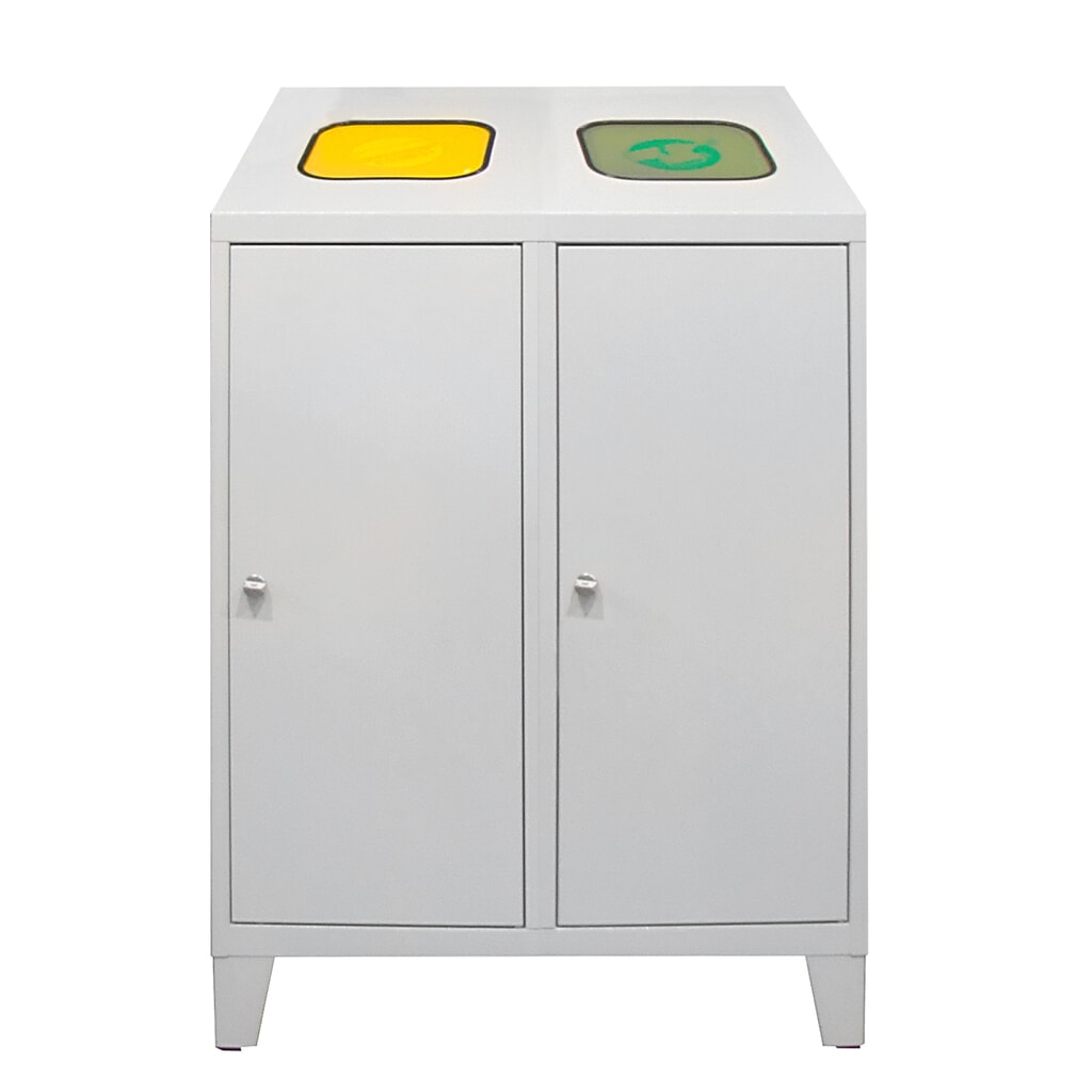 Zdjęcie produktu nr 1: Pojemnik na odpadki do recyklingu HEMMDAL Duo, z 2 pojemnikami wewnętrznymi, po 120 litrów każdy