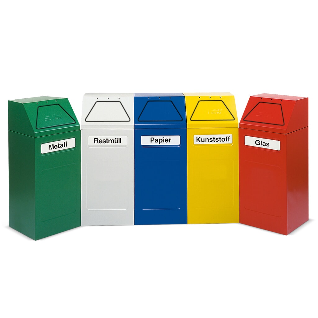 Zdjęcie produktu nr 1: Pojemnik na surowce wtórne stumpf®, 65 l, samozamykający, samogaszący, szary