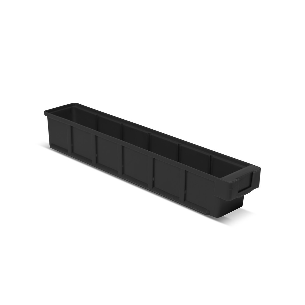 Zdjęcie produktu nr 1: Pojemniki regałowe z bez otworu czołowego, szer. × gł. 93 × 500 mm, szare
