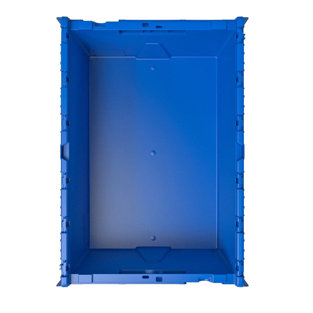 Zdjęcie produktu nr 2: Europojemnik Alpha wykonany z PP z pokrywą, niebieski, 77 l, wys. x szer. x gł. 400 x 600 x 400 mm