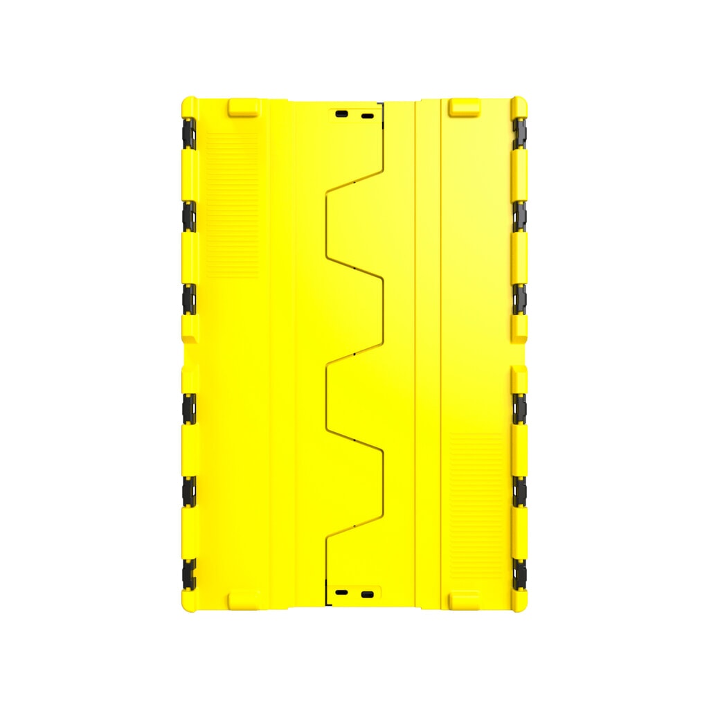 Zdjęcie produktu nr 2: Europojemnik Alpha wykonany z regranulatu PP z pokrywą, czarno-żółty, 77 l, wys. x szer. x gł. 400 x 600 x 400 mm