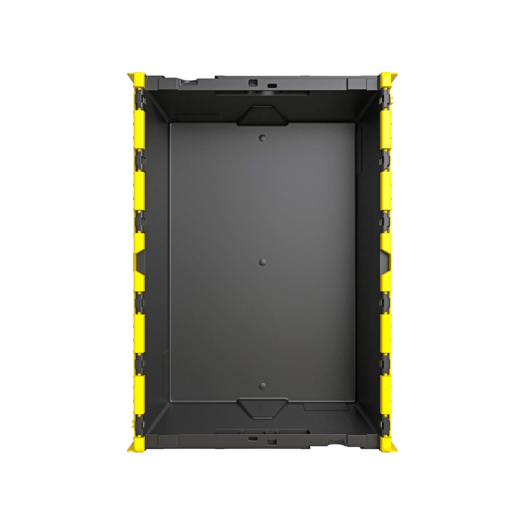 Europojemnik Alpha wykonany z regranulatu PP z pokrywą, czarno-żółty, 77 l, wys. x szer. x gł. 400 x 600 x 400 mm Zdjęcie produktu nr 3: Europojemnik Alpha wykonany z regranulatu PP z pokrywą, czarno-żółty, 77 l, wys. x szer. x gł. 400 x 600 x 400 mm