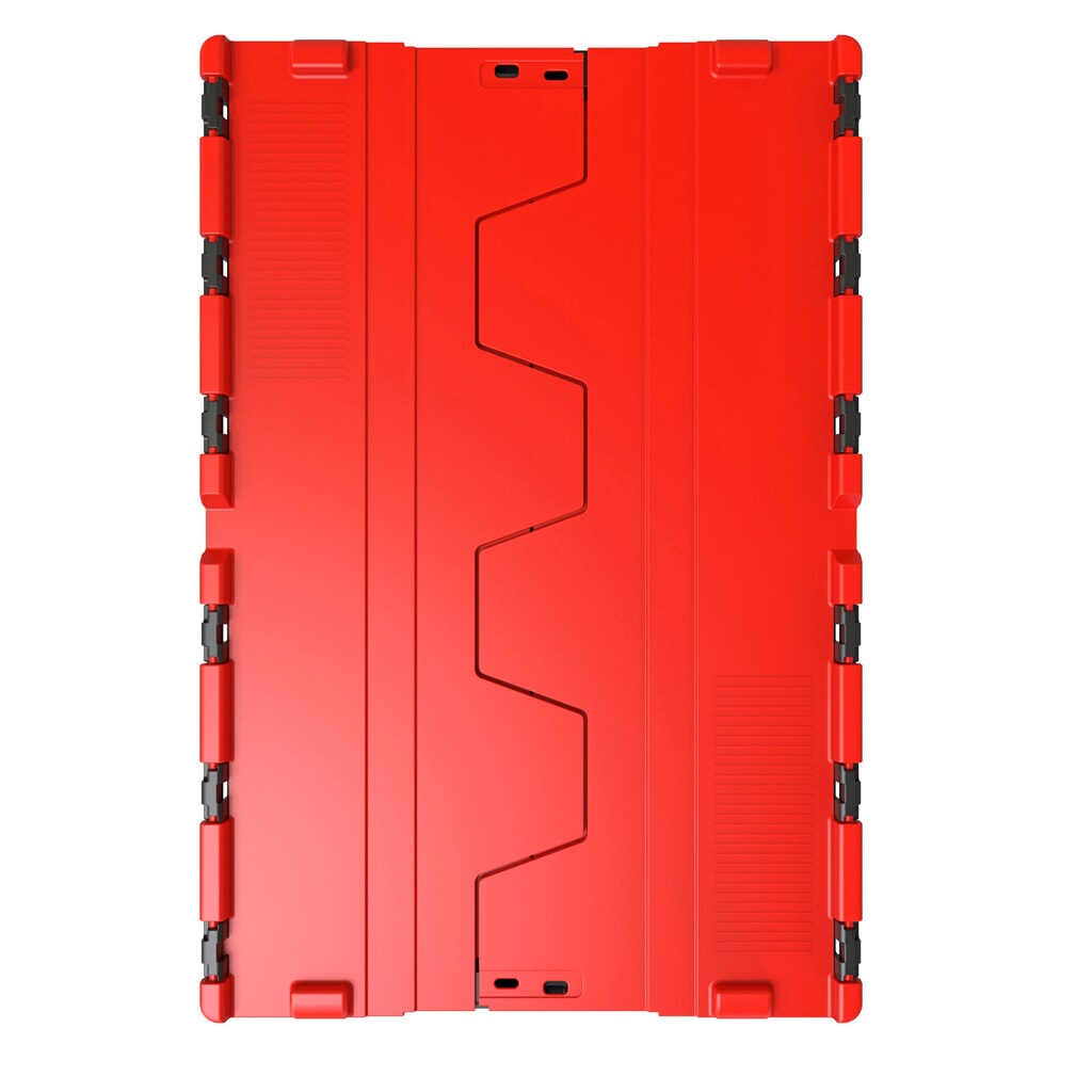 Europojemnik Alpha wykonany z regranulatu PP z pokrywą, czarno-czerwony, 77 l, wys. x szer. x gł. 400 x 600 x 400 mm Zdjęcie produktu nr 2: Europojemnik Alpha wykonany z regranulatu PP z pokrywą, czarno-czerwony, 77 l, wys. x szer. x gł. 400 x 600 x 400 mm