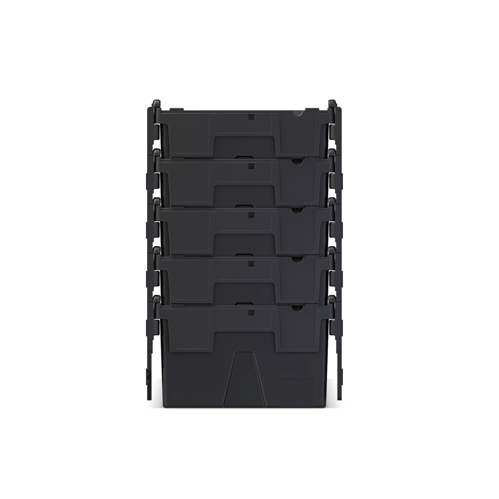 Zdjęcie produktu nr 7: Europojemnik Alpha wykonany z regranulatu PP z pokrywą, czarny, 40 l, wys. x szer. x gł. 250 x 600 x 400 mm