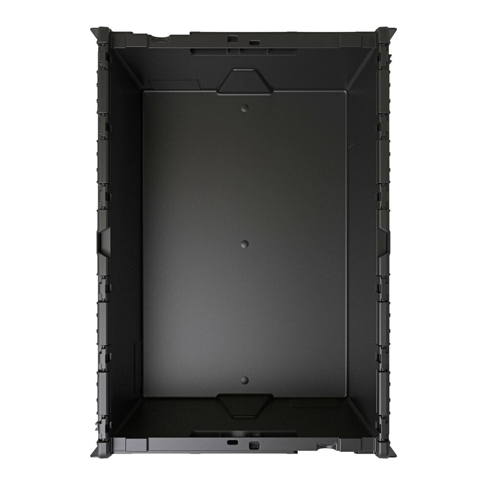 Europojemnik Alpha wykonany z regranulatu PP z pokrywą, czarny, 40 l, wys. x szer. x gł. 250 x 600 x 400 mm Zdjęcie produktu nr 4: Europojemnik Alpha wykonany z regranulatu PP z pokrywą, czarny, 40 l, wys. x szer. x gł. 250 x 600 x 400 mm