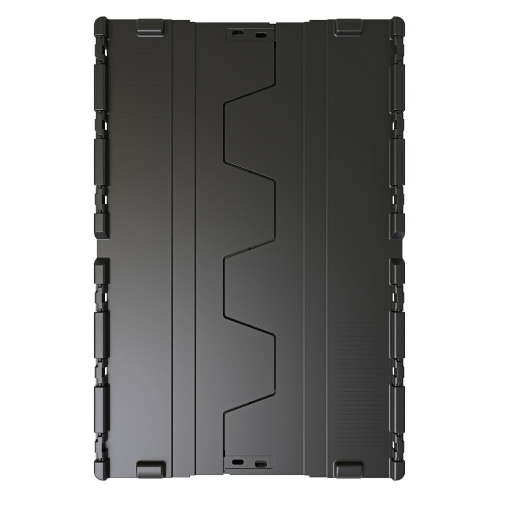Zdjęcie produktu nr 5: Europojemnik Alpha wykonany z regranulatu PP z pokrywą, czarny, 40 l, wys. x szer. x gł. 250 x 600 x 400 mm