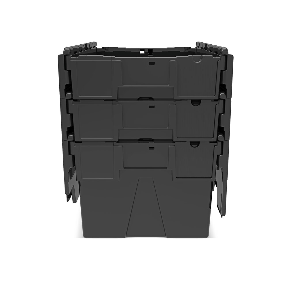 Europojemnik Alpha wykonany z regranulatu PP z pokrywą, czarny, 56 l, wys. x szer. x gł. 310 x 600 x 400 mm Zdjęcie produktu nr 9: Europojemnik Alpha wykonany z regranulatu PP z pokrywą, czarny, 56 l, wys. x szer. x gł. 310 x 600 x 400 mm