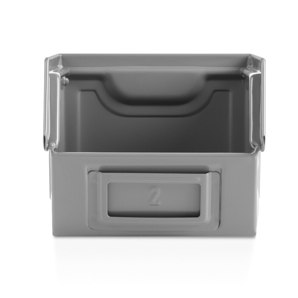 Zdjęcie produktu nr 3: Pojemnik z otwartym frontem Fami, wys. x szer. x gł. 130 x 140 x 230 mm, blacha stalowa, kolor wiewiórczy szary, 20 op.