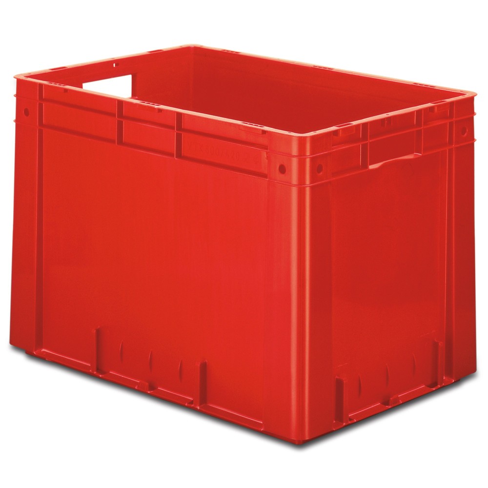 Zdjęcie produktu: Pojemnik Euro do składowania piętrowego, do ciężkich ładunków, 80 l, szary, z uchwytami