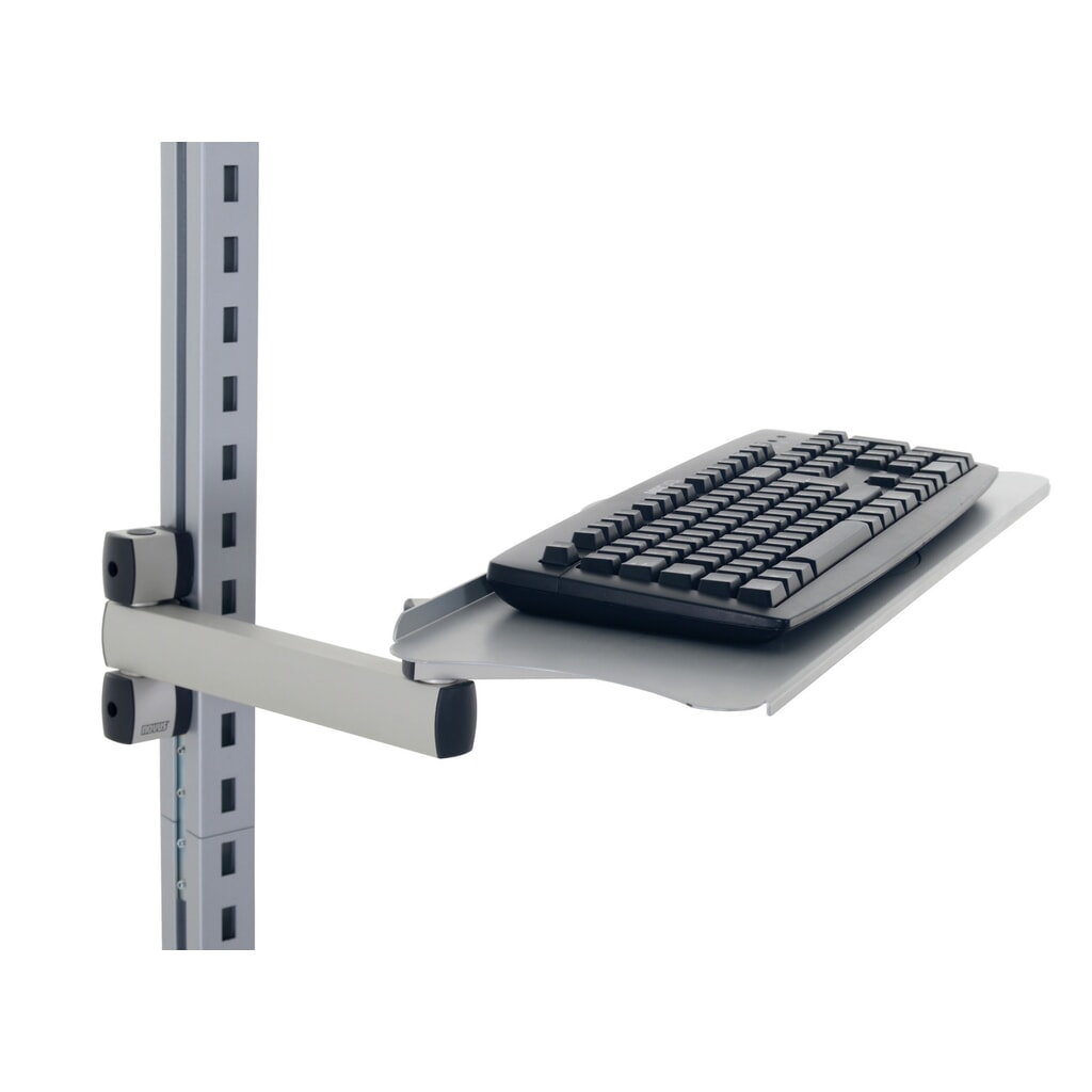 Zdjęcie produktu nr 3: Rocholz półka na klawiaturę i mysz z ramieniem przegubowym do systemu stołu do pakowania, wys. x szer. x gł. 200 x 100 x 455 mm