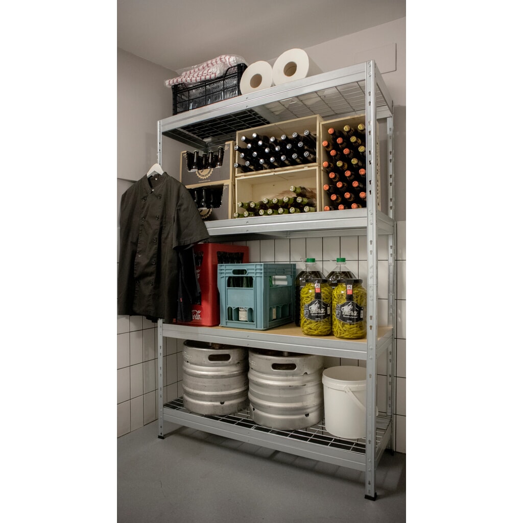 Zewnętrzny regał szerokokątny z półkami siatkowymi, wys. x szer. 1800 x 1200 x 450 mm Zdjęcie produktu nr 7: Zewnętrzny regał szerokokątny z półkami siatkowymi, wys. x szer. 1800 x 1200 x 450 mm