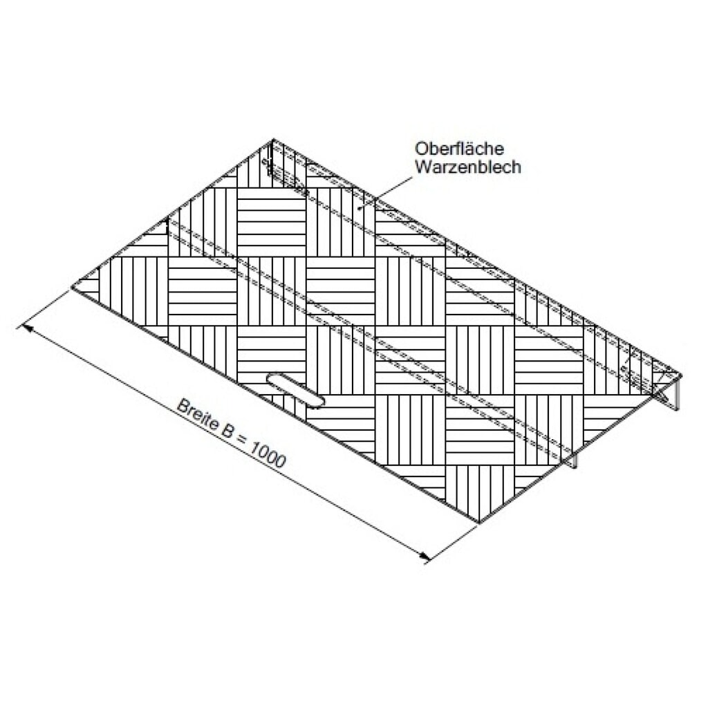 Pomost klinowy z aluminium, nośność 300 kg, możliwa różnica wysokości 70-120 mm Zdjęcie produktu nr 2: Pomost klinowy z aluminium, nośność 300 kg, możliwa różnica wysokości 70-120 mm